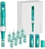 Dr.pen Microneedling, Professional Dermapen A6S Wireless Derma Roller Pen with 8pcs 16PIN 36PIN Replacement Cartridges Needles, 6 Speed Levels 0.25-2.5mm Adjustable