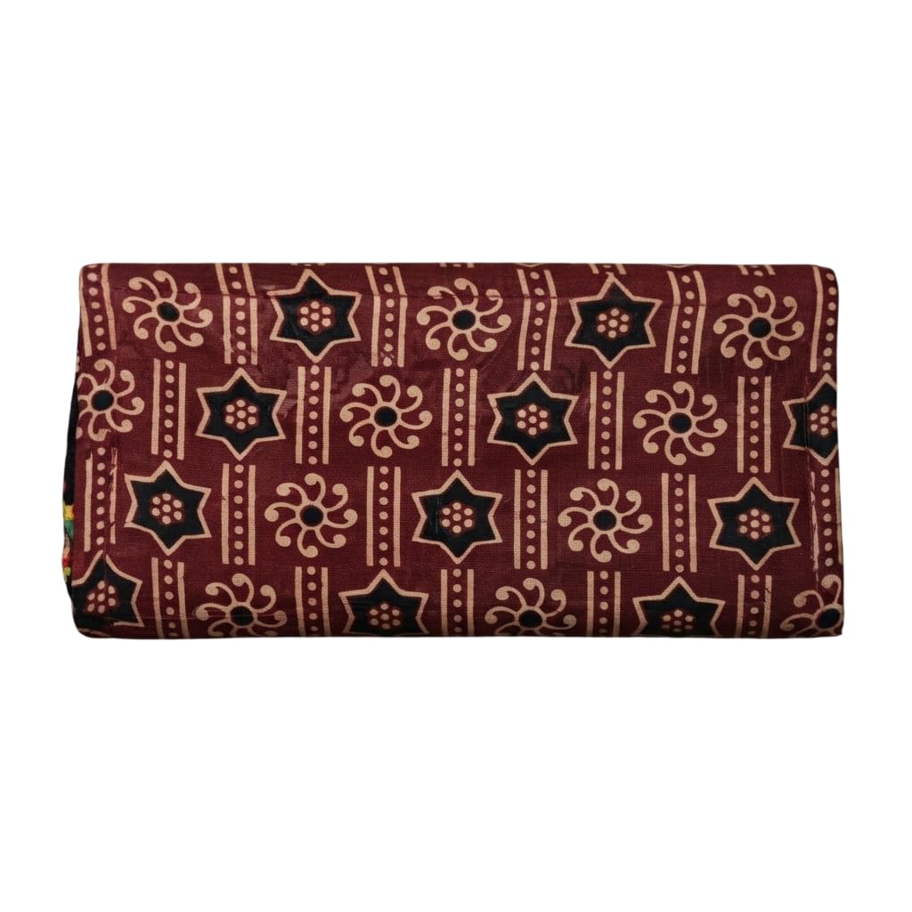 Deepti Boutique Hand Block Bagh Print AJRAKH Block Print Wallet for Women and Girls, 2 Zips, 2 Pockets, 9x4.5 Inches (Small Block, Red/Maroon)-image-24