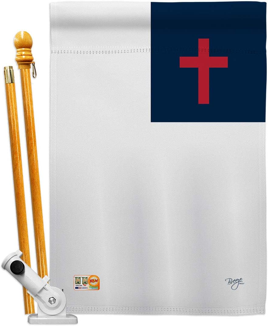 Christian House Flag Religious Faith Hope Grace Peace Dove Religion Easter Small Decorative Gift Yard Banner Made In USA 28 X 40