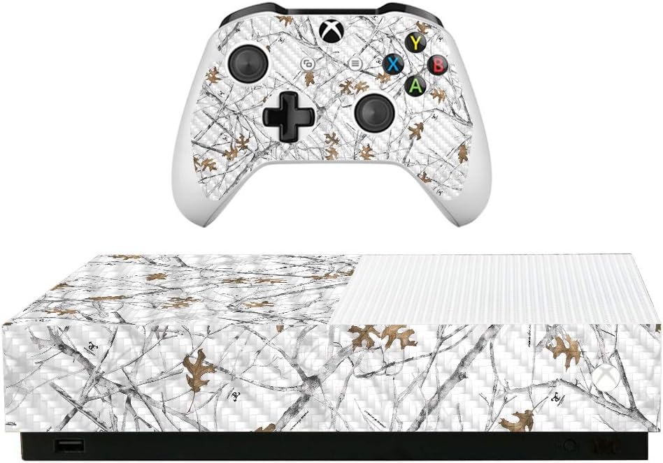 MightySkins Carbon Fiber Skin for Microsoft Xbox One S All-Digital Edition - Red Camo | Protective, Durable Textured Carbon Fiber Finish | Easy to Apply, Remove, and Change Styles | Made in The USA