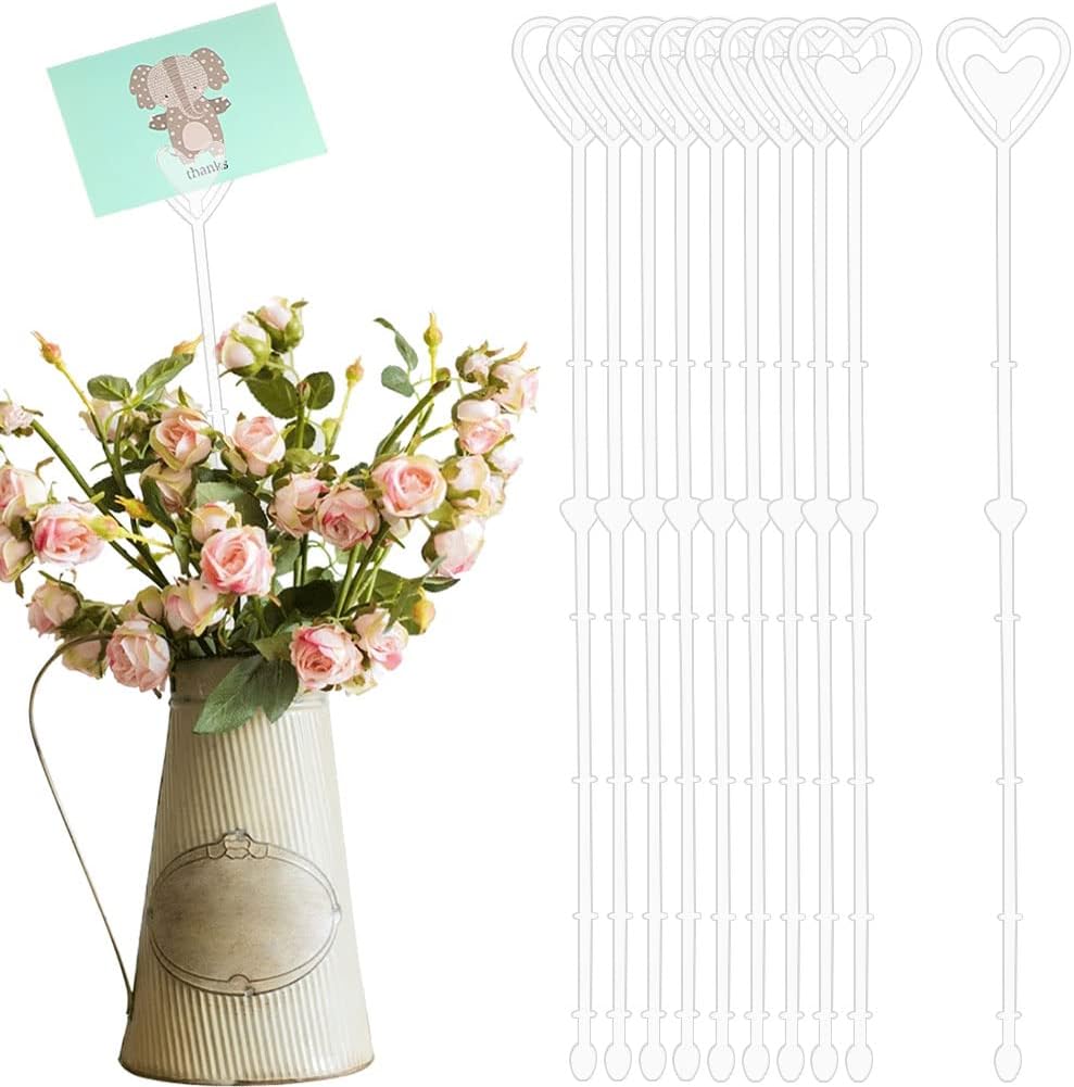 80 Pcs Clear Plastic Floral Picks 13.4In Flower Card Holder