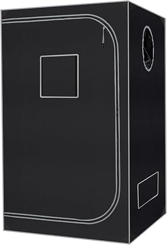 Tienda de campaña de cultivo para plantas, habitación oscura, 600D Mylar hidropónico 48 x 24 x 60 pulgadas con bandeja de suelo extraíble para