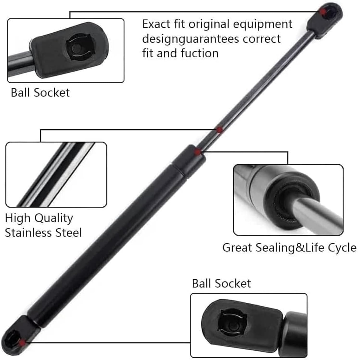 2PCS Car Trunk Lift Support Struts for Ford Thunderbird 2002 2003 2004 2005, Rear Hatch Liftgate Tailgate Hydraulic Gas Spring Shock Absorber for SUV Hatchback Sedan