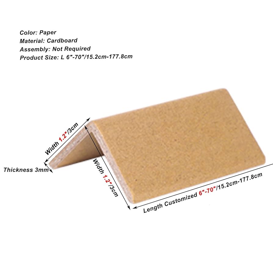 50 STRONG CARDBOARD L SHAPED PALLET EDGE GUARDS PROTECTORS 1 Metre Long X 35 Mm Profile X 3 Mm Thickness Rigid Solid Board Packing Packaging Parcel Mailing Protection Supplies
