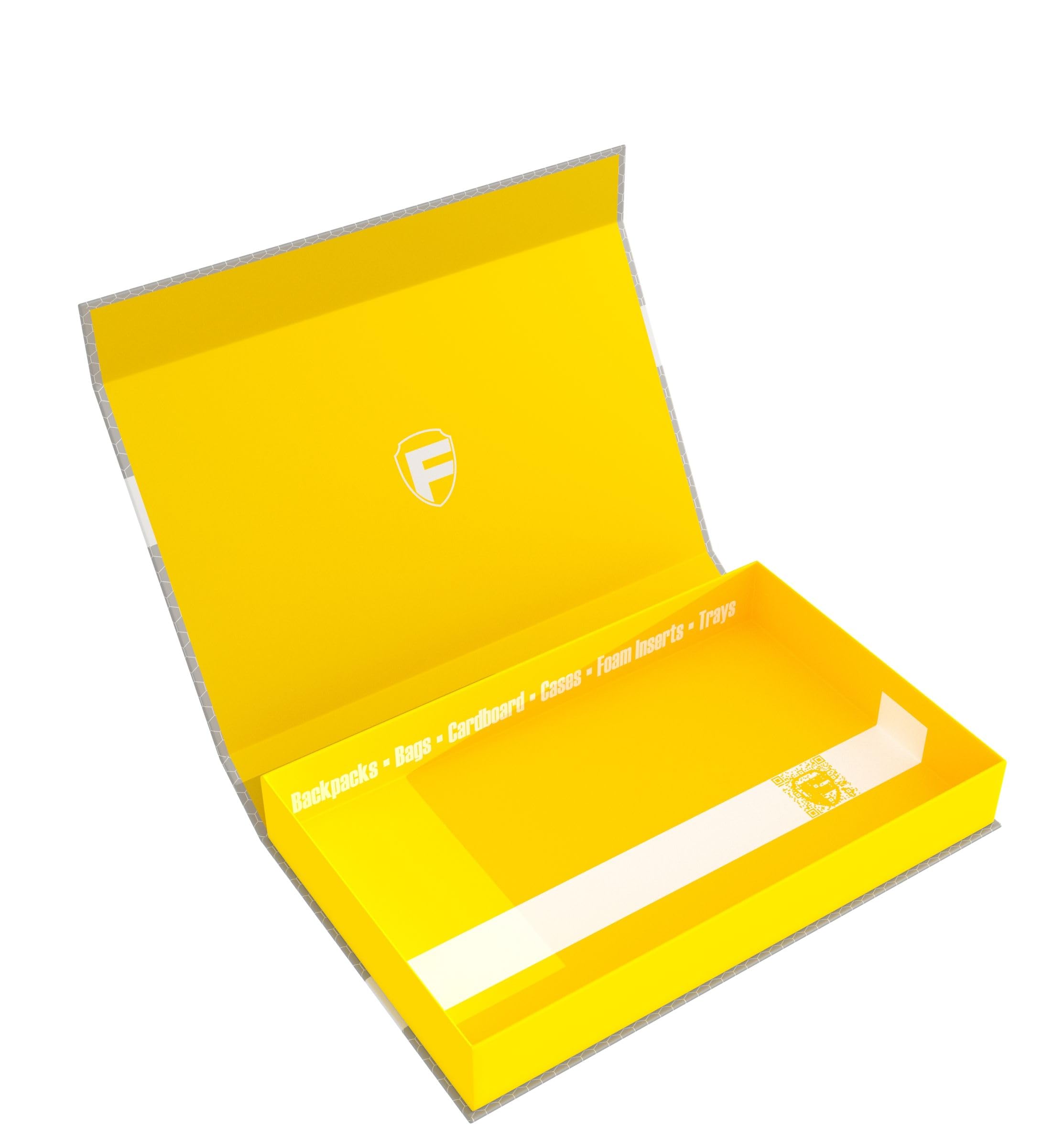 Feldherr Magnetbox gelb für Modelleisenbahnen, Loks und Fahrzeuge - 5 Stege für Spur Z - liegend