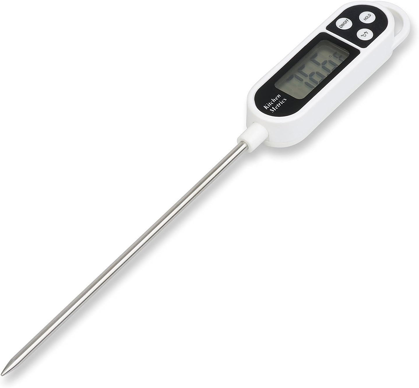 Digital Food Thermometer – Quick Read for Accurate Temperature Testing for Cooking Food, Liquid, Meat, Smoker, Kitchen and Barbeque BBQ Grilling with Stainless Steel Probe