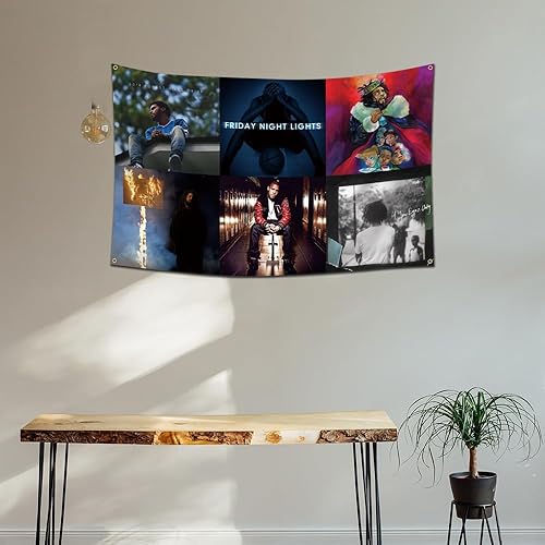 Miniatura 3 de eksent Rapper Cole Tapestry J. Tapiz para cubierta de álbum de música, tapiz de 3 x 5 pies con cuatro ojales de latón (impresión a doble cara,