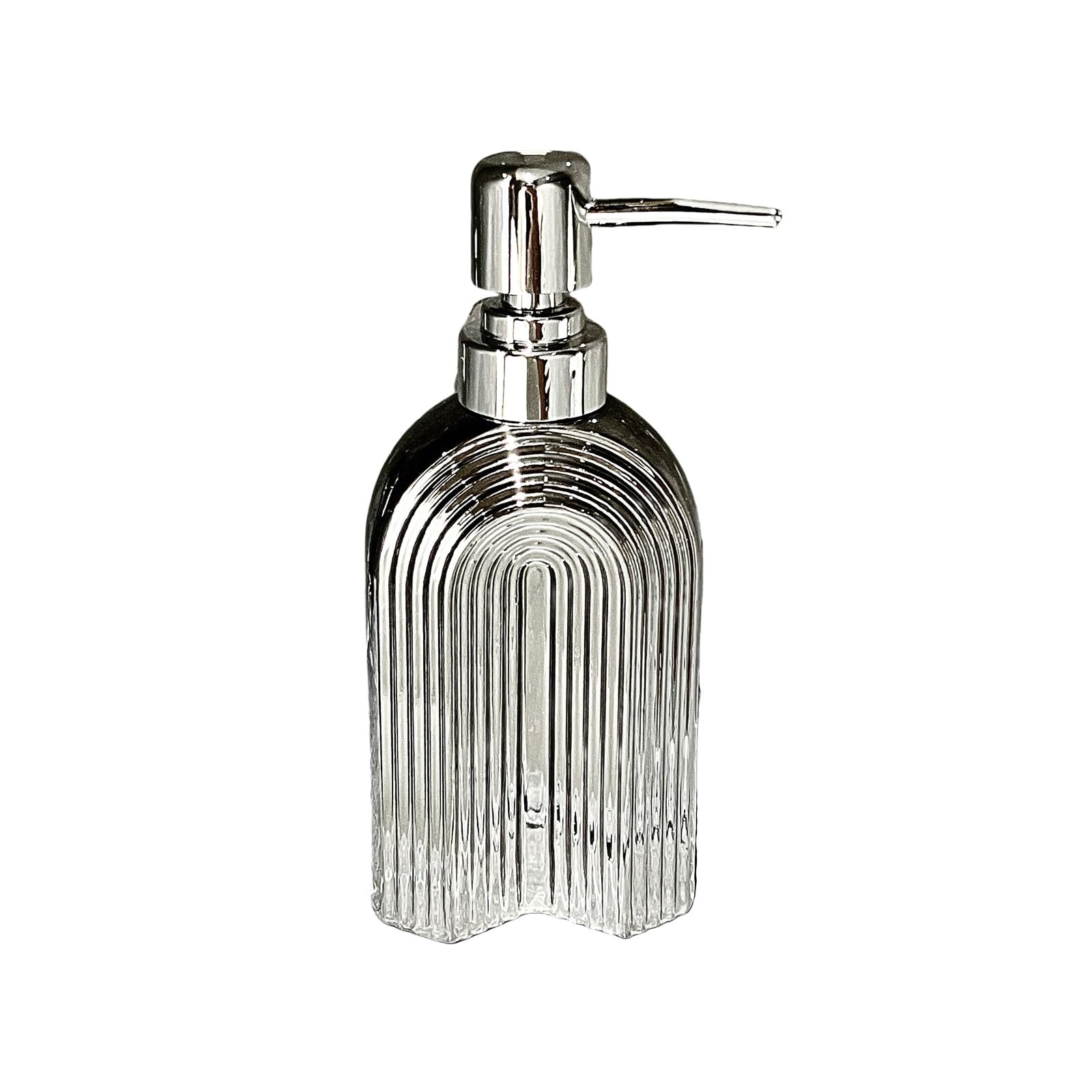 Dispenser di Sapone in Ceramica con Pompa, flacone Dispenser for lozione dal Design Semplice, Dispenser di Sapone Liquido Ricaricabile for Cucina, Bagno, Toilette(Silver)