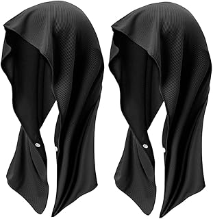 冷感タオル 冷却 冷感 フード 2枚組 ひんやり 涼しい 熱中症対策 スポーツ 部活 60×30cm UVカット 熱中症対策 ひんやりグッズ 丸洗い (Black)