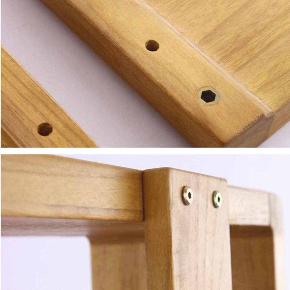 Carrito de Servicio de Vino de Madera Maciza con 4 Niveles para Cocina doméstica u Hotel. Carrito de té Negro con Estante móvil y Espacio de Almacenamiento.
