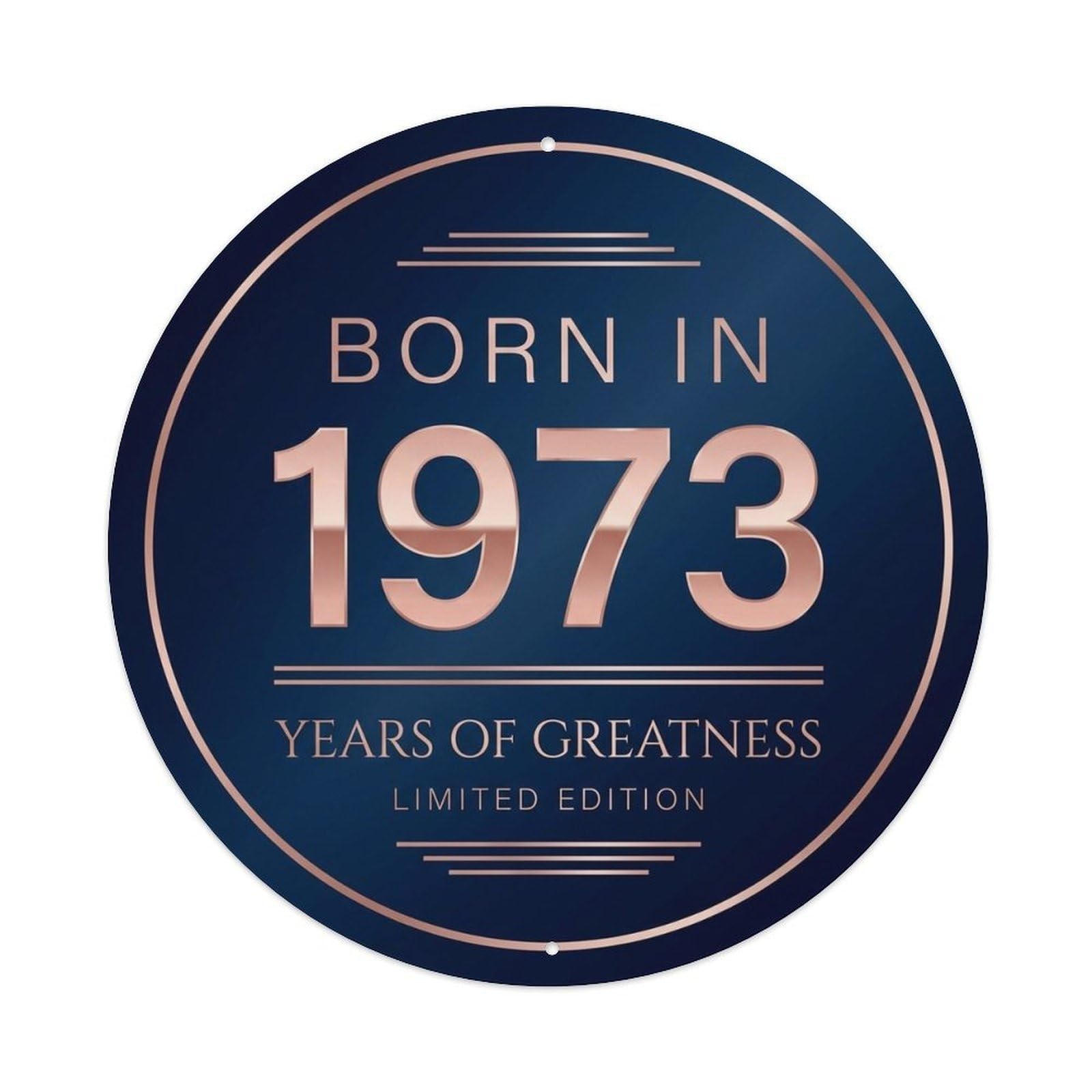 Born In 1973 Years Of Greatness Minimal Style Metal Tin Sign