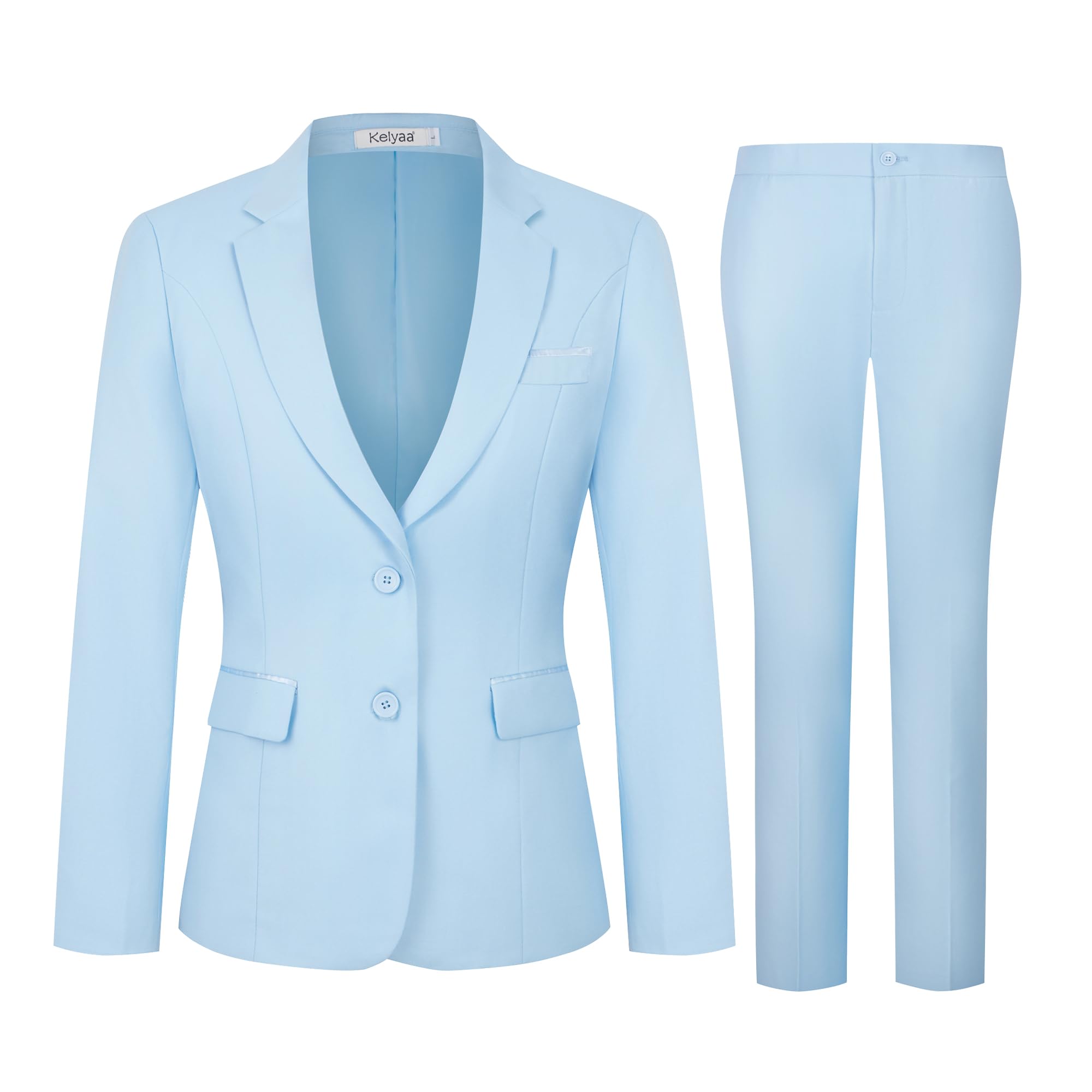 Kelyaa Women's 2 Piece Suit Lady 2 Button Business Work Office Slim Fit Blazer Jacket Pants Set