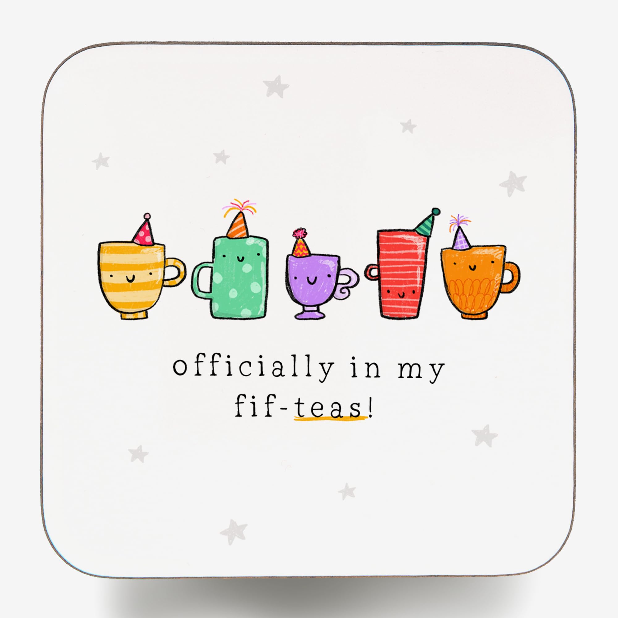 Arrow Gift Co Multicolor - Officially In My Fif-Teas - Funny 50Th Birthday Coaster Gift