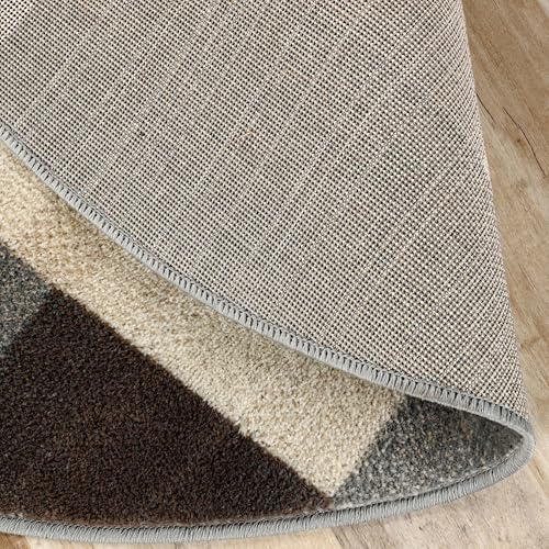 Tapete decorativo superior interior redondo 8' gris miniatura 4