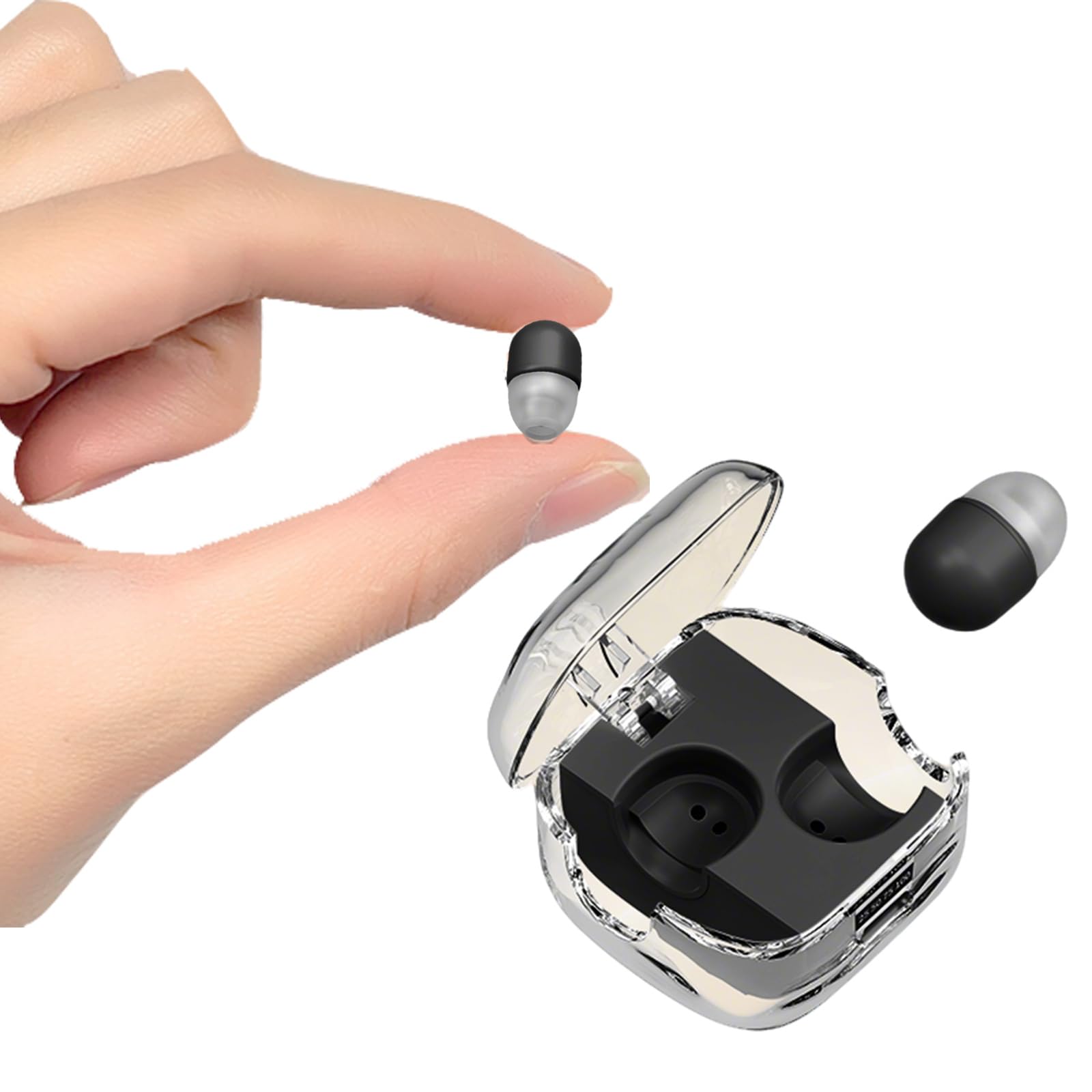 Mini Invisible Small Bluetooth Earbuds Sleeping for Small Ears Low Profile Tiny Hidden Discreet Smallest Earbuds for Work Sleep Ear Buds Invisible Headphones Buds Black