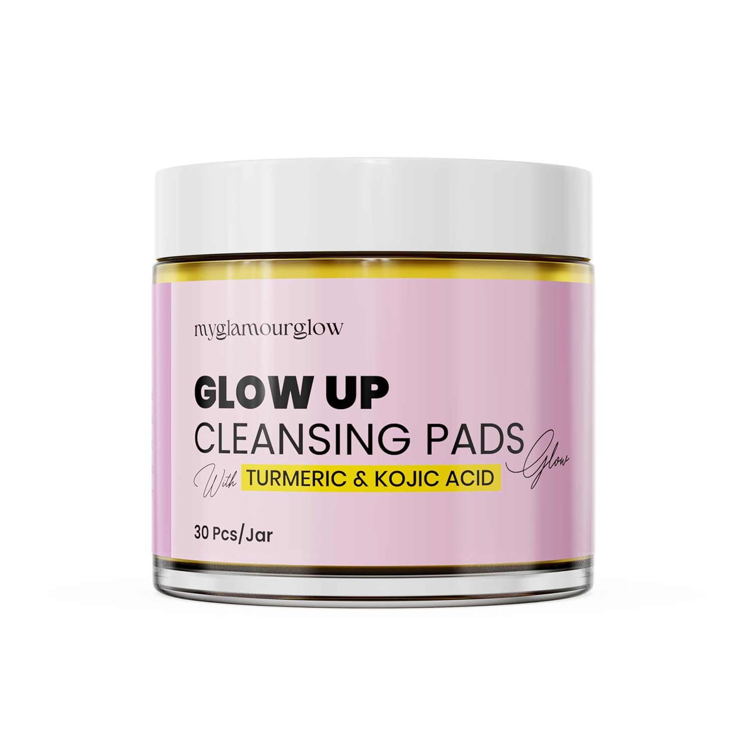 Turmeric Glow Up Pads – Exfoliating Facial Cleansing Pads with Kojic Acid & Natural Turmeric Extract, 30 Count