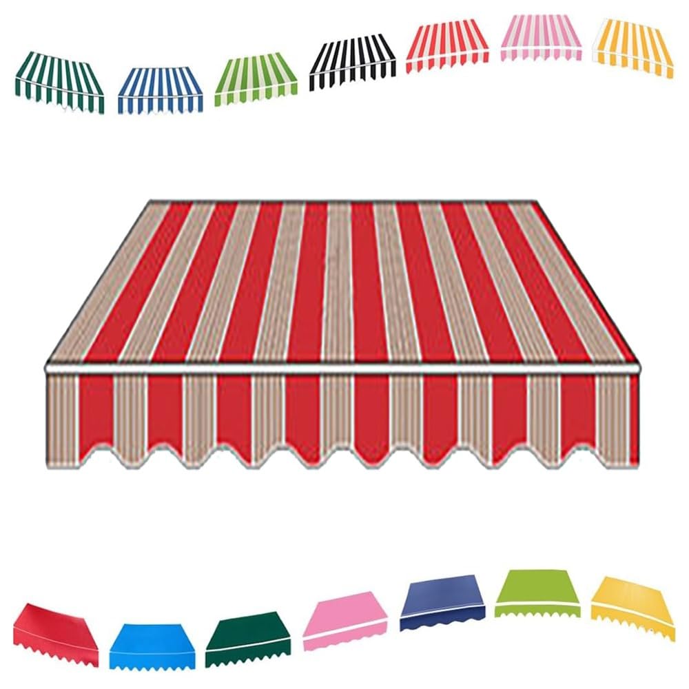 Telone di ricambio per tenda da sole manuale retrattile, per esterni, per cortile e terrazza, disponibile in 4,9 x 3,7 m, 3,7 x 3 m, 3 x 2,4 m, 2,4 x 1,5 m, striscia C 6 x 4,5 m