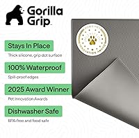Vista 73 de GORILLA GRIP - Tapete de silicona 100% impermeable con bordes elevados sin BPA para mascotas, tapetes para alimentos de perros y gatos que contienen