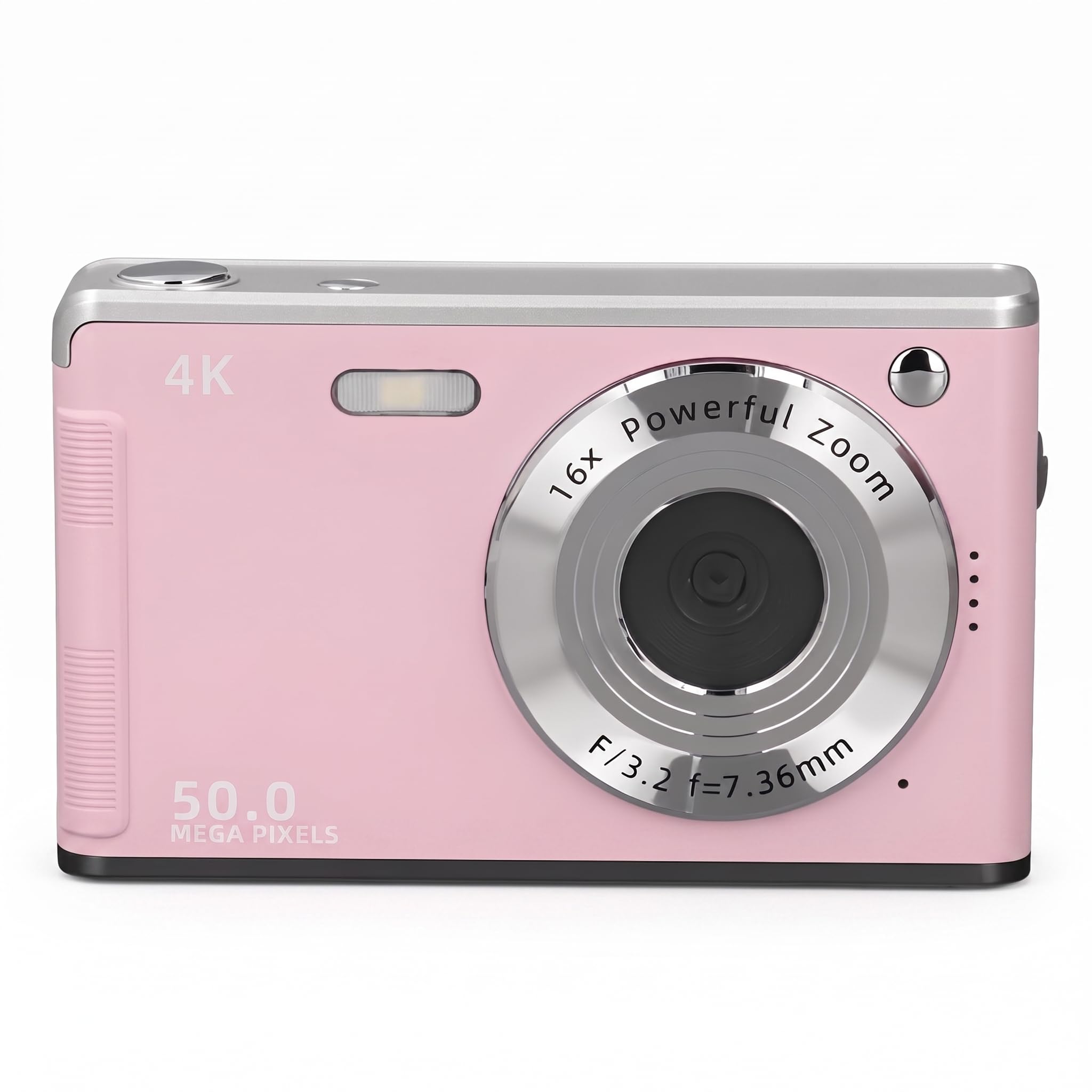 4k digital camera, 16x zoom video camera camcorder anti shake with 2.8 inch lcd screen, 50mp autofocus compact camera with fill light for selfie vlog (roseate)