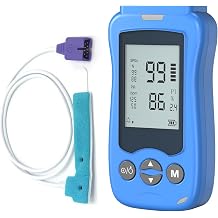 Pulse Oximeter, High Accuracy Handheld Blood Oxygen Monitor for SpO2 PR Blood Oxygen Saturation for Family, Blue