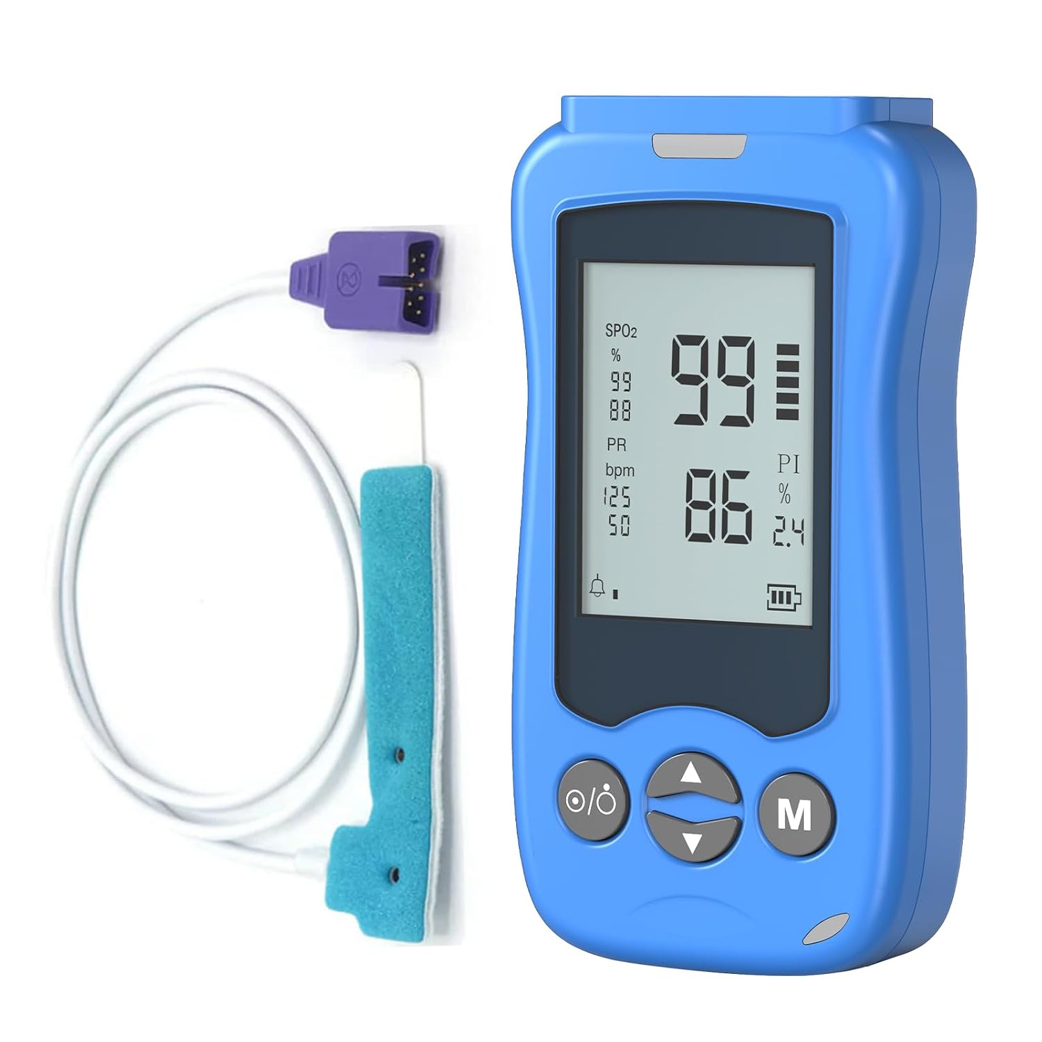Pulse Oximeter, High Accuracy Handheld Blood Oxygen Monitor for SpO2 PR Blood Oxygen Saturation for Family, Blue