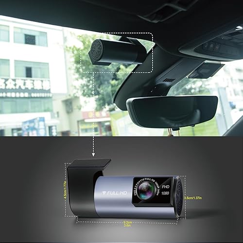 Miniatura 2 de Cámara de tablero de 1920 x 1080P con WiFi GPS integrada para tablero de instrumentos de automóvil con almacenamiento de tarjeta TF de 64 GB, gran