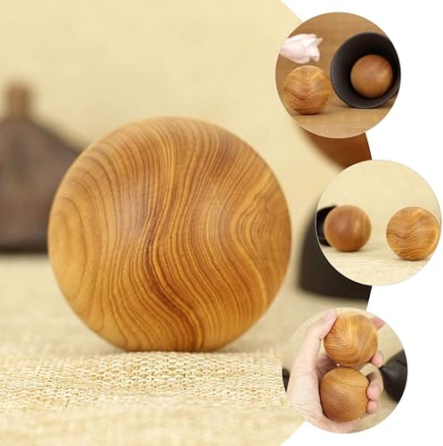 Miniatura 4 de Healeved Bolas de madera Baoding 2 bolas de mano de madera natural bolas de masaje de fitness bolas de masaje redondas chinas para entrenamiento