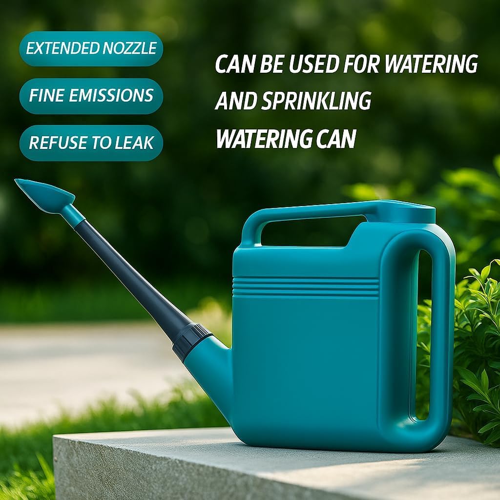 3-Pack 2 Gallon Watering Can, Garden Watering Can Outdoor, Large Plant Watering Can with Long Spout, Non-Slip Handle, Leak-Proof Plastic Watering Can
