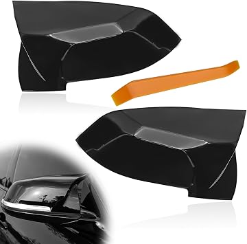 Door Rearview Side Mirror Cover - Gloss Black Door Mirror Covers Cap Compatible with BMW F20/F22/F23/F30/F31/F32/F33/F36/F87/M2/X1/E84