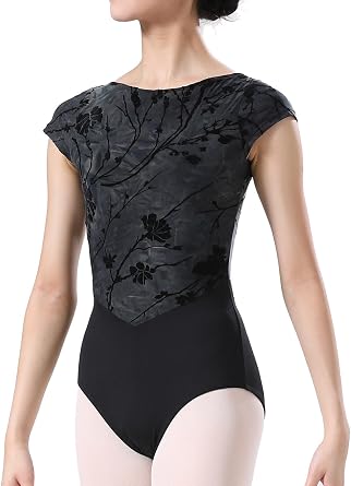 Dance Elite - Galadriel - Retro Printing Flocking Dance Leotard for Women