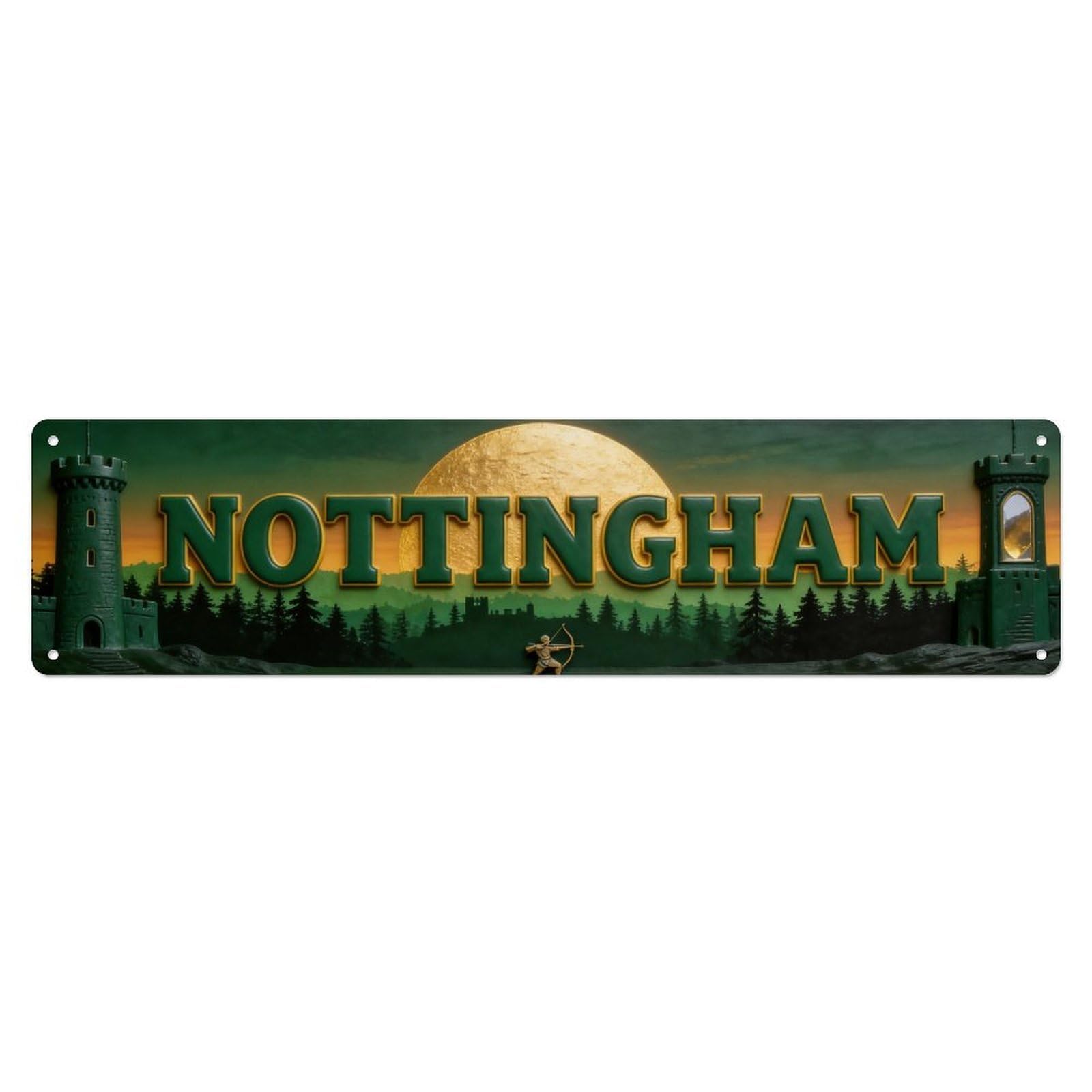 Metal Tin Sign Nottingham England Vintage
