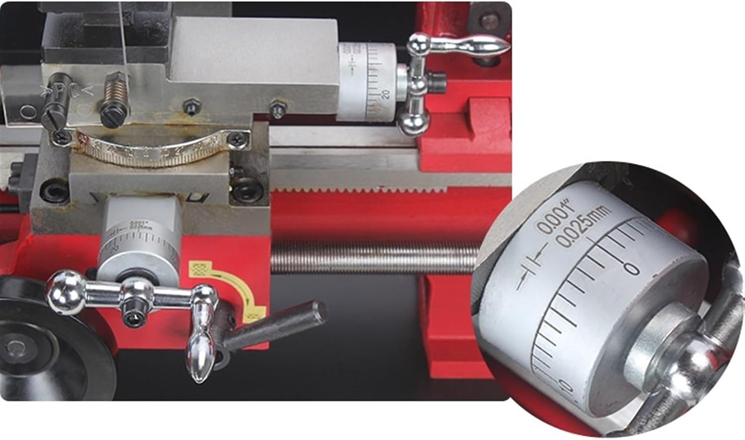 7.09 * 11.8in Mini Metal Lathe, 500W 2500RPM Variable Speed With 3 Jaw Chuck For Metalworking Turning Drilling Threading