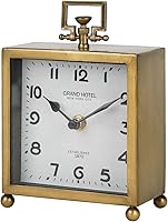 Vista 1 de NIKKY HOME Small Gold Table Clock, Silent Non-Ticking Classic Battery Operated Decorative Mantel Desk Shelf Clock for Living Room Decor
