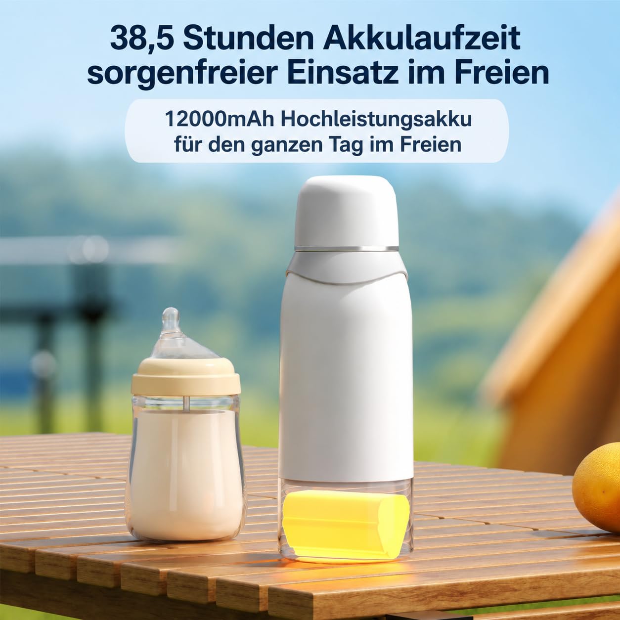 Calentador de biberones portátil para bebé, capacidad de 500 ml, leche materna y agua, puede calentar, mantener caliente y esterilizar, calentamiento rápido en 3 minutos