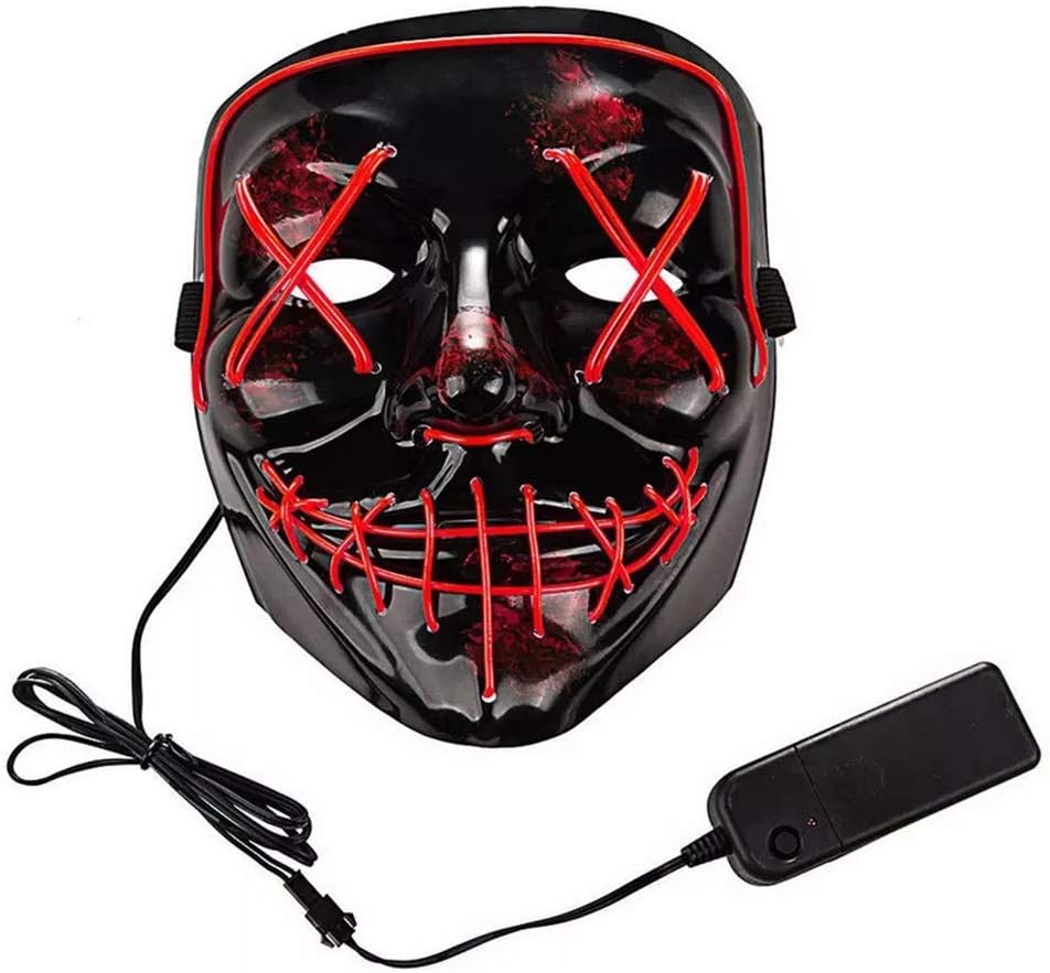 Halloween Scary LED Mask - Light Up Purge Mask for Festival Cosplay Party
