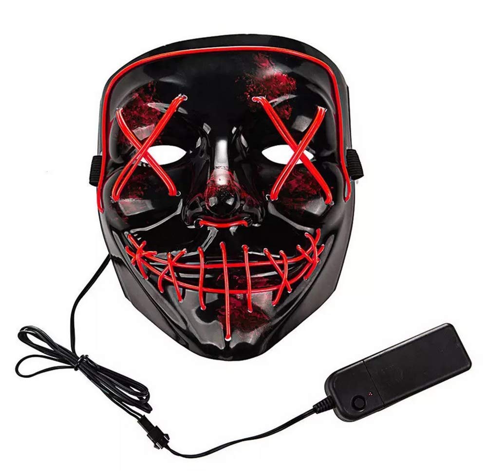 Halloween Scary LED Mask - Light Up Purge Mask for Festival Cosplay Party