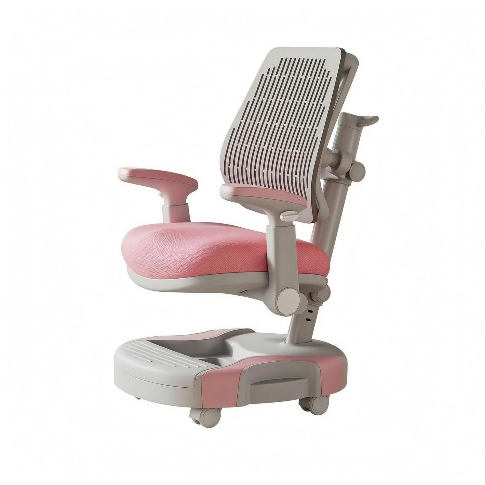 predolo Chaise Bureau Enfant Base Roulante Chaise Enfant à roulettes Ergonomique Mobilier Scolaire, Rose