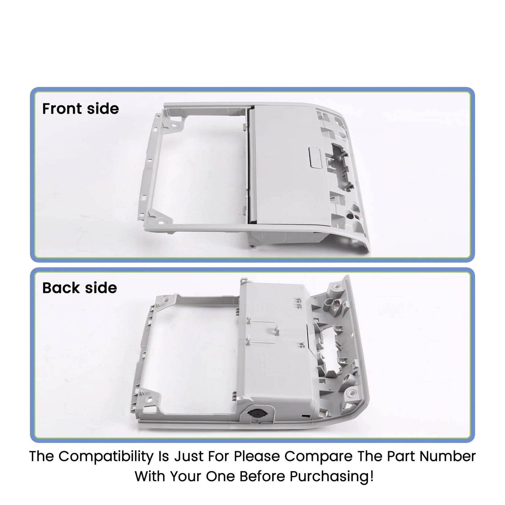 Contenitore Occhiali per Auto per VW per Golf 7 MK7 CC T-Cross per Polo Compatibile 5G0868837 22D868837 Custodia per Occhiali da Sole Grigia
