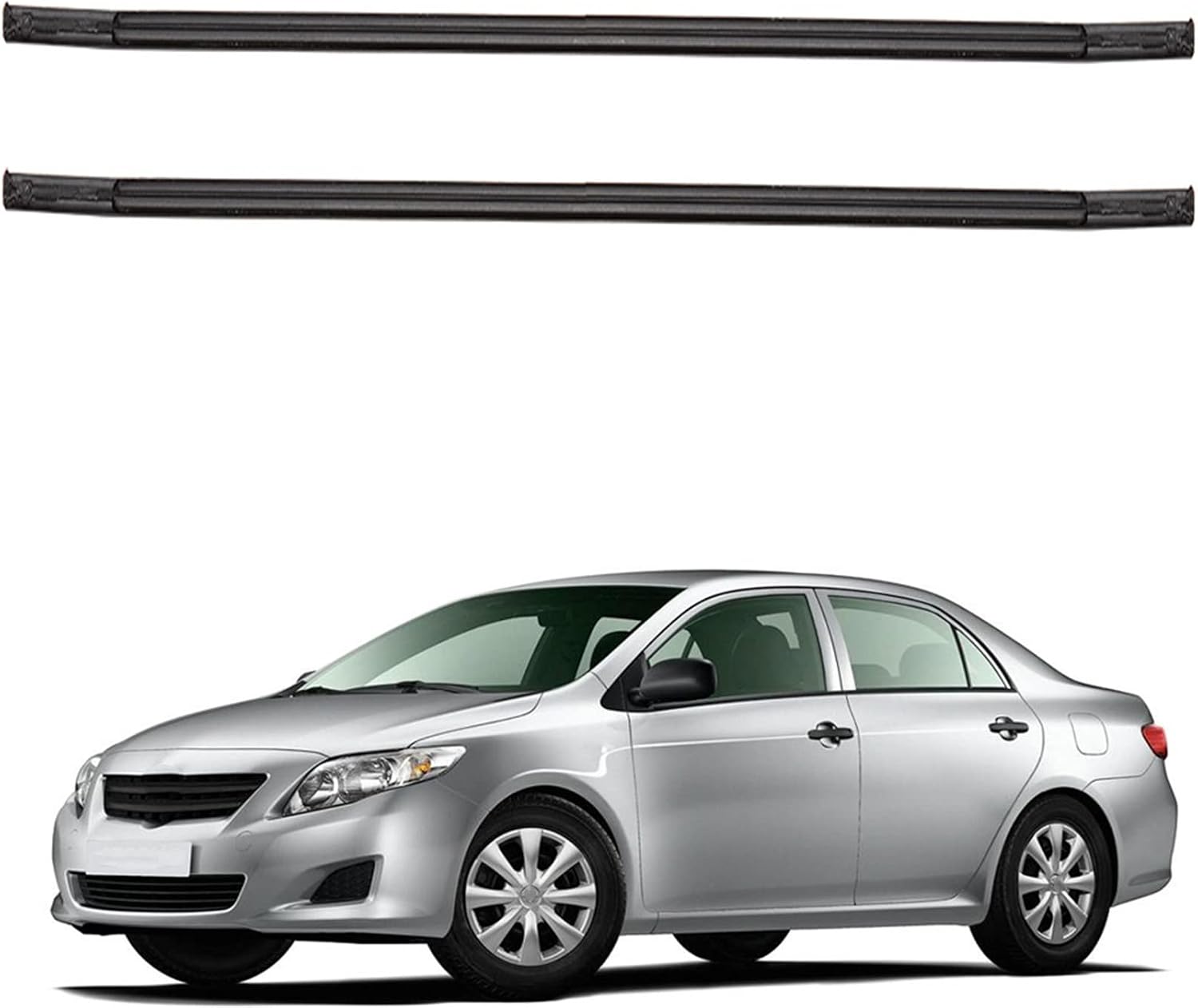 Black Sealing Strip Roof Trim Molding Kit 2 Pcs Replacement for 2009-2013 Corolla