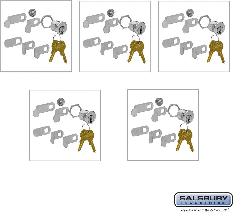SALSBURY INDUSTRIES 1190-5 UNIVERSAL LOCK for 4B+ HORIZ/VERTICAL MAILBOX DOOR 2 KEYS PER LOCK-5 PACK