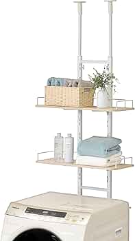 Amazon|ekans(エカンズ) 棚付きランドリーラック 棚2段 突っ張り Amazon|ekans(エカンズ) 棚付きランドリーラック 棚2段 突っ張り