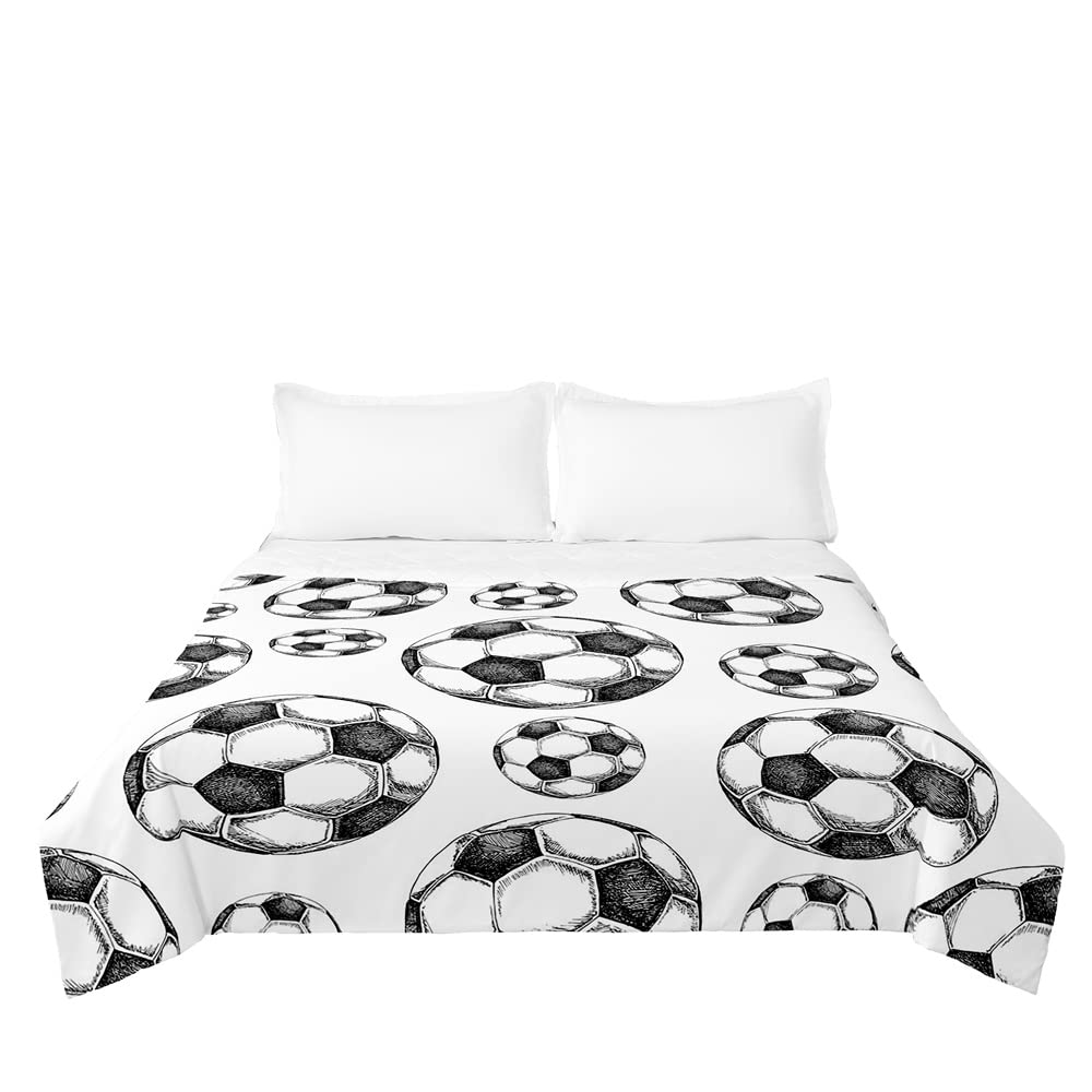 Odot Colcha Bouti para Cama 90/135/150, Patrón de Fútbol Colchas Modernas Entretiempo Invierno y Verano, Cubrecama Manta para Sofa Decorativa Multiusos (100x150cm,Deportes)