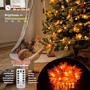 Fall Decor Lighted Maple Leaf Garlands Thanksgiving Halloween Fall Decorations, Total 32Ft 100 LED USB Operated Waterproof Fall Garland Leafed String Lights for Home Indoor Outdoor Autum Fall Decor Lighted Maple Leaf Garlands Thanksgiving Halloween Fall Decorations Total 32Ft 100 LED USB Operated Waterproof Fall Garland Leafed String Lights for Home Indoor Outdoor Autum