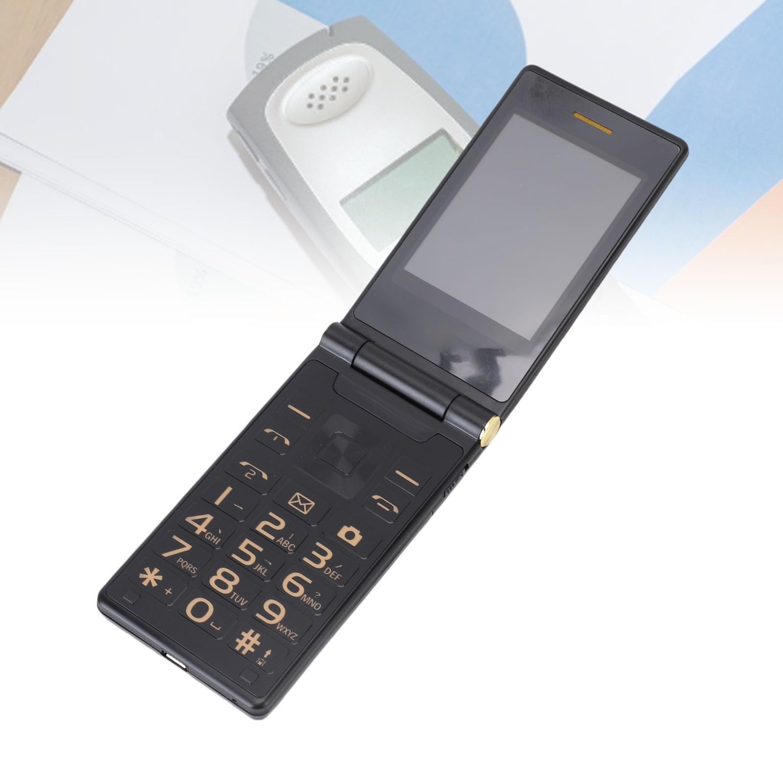 Annadue 4G Flip Telefon Komórkowy dla Seniorów, Duży Przycisk Podstawowy Telefon Komórkowy dla Osób Starszych, Wyświetlacz 3 „1.8”, Latarka Mp3 Bluetooth, Dual SIM, Bateria 5900 MAh, (3)