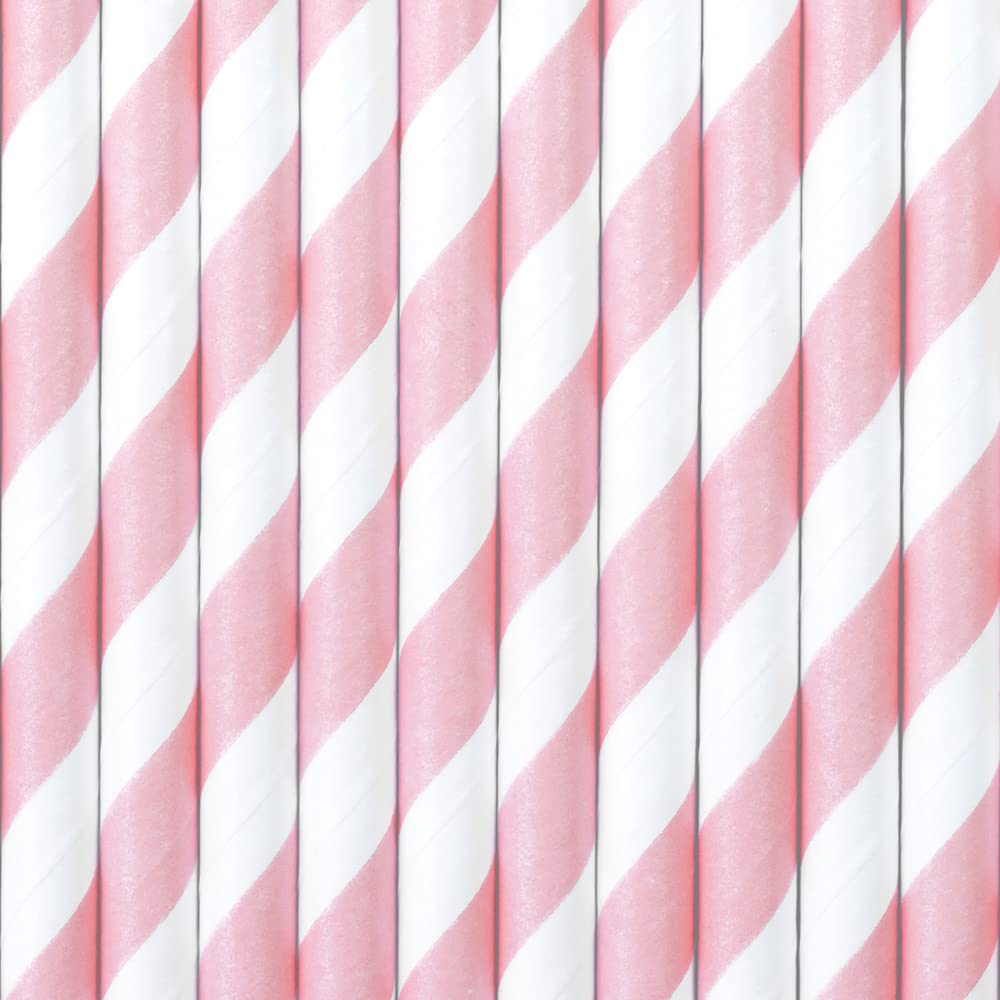 Gold and Pink Stripe and Chevron Paper Straws 7.75 Inches 100 Pack Gold, Pink, White