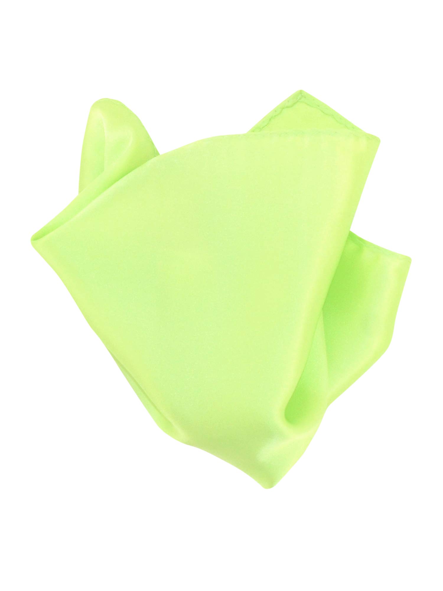 Vesuvio Napoli Men's Lime Green Solid Color Hankerchief Pocket Square Hanky Handkerchiefs - Green - 10X10"