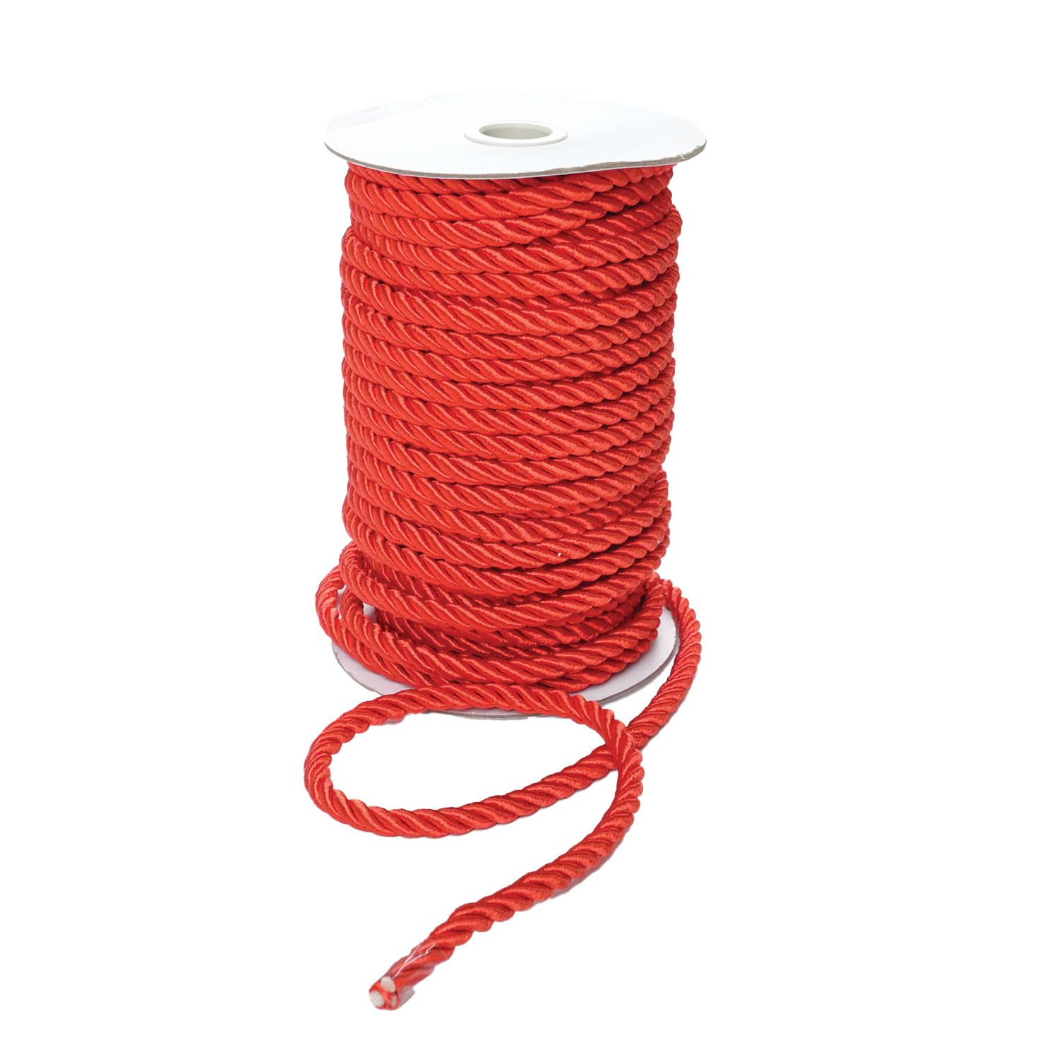 Crepe Cord - 6mm Cotton Rope, Strong Macrame Cord for DIY Craft Projects, Piping Cord for Cushions, Nylon Drawstring Cord, Durable & Multi-Purpose Cotton Nylon Strong String (Red, 10)