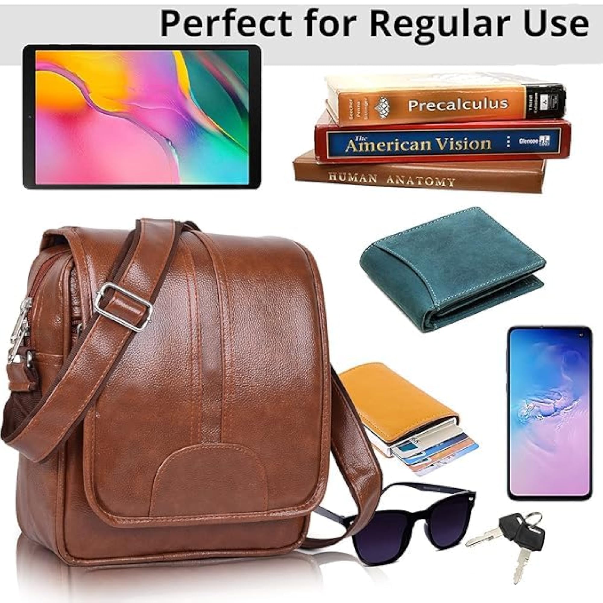 PU Leather Sling Bag, Stylish Cross Body Messenger Bag