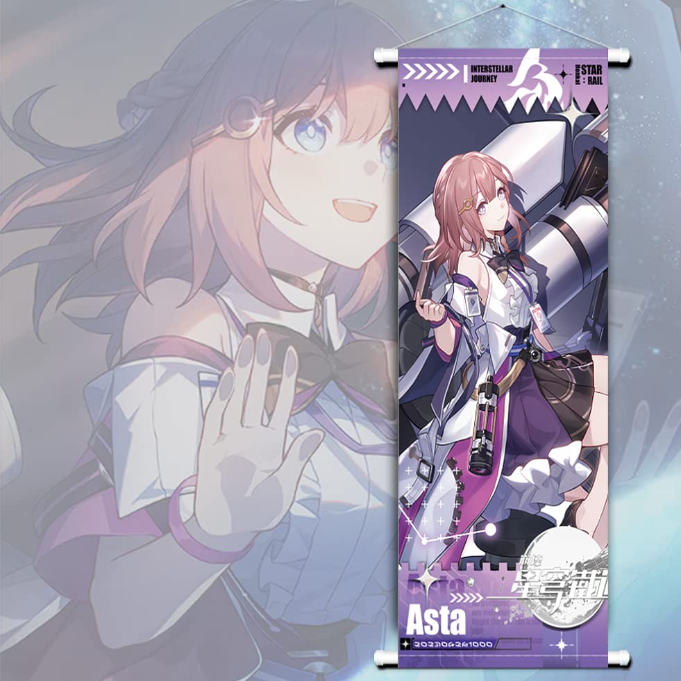Yuedevil Honkai Star Rail Poster Arlan Scroll Poster Honkai Star Rail Game Hanging Wall Art Premium Artistic Canvas for Bedroom Decor