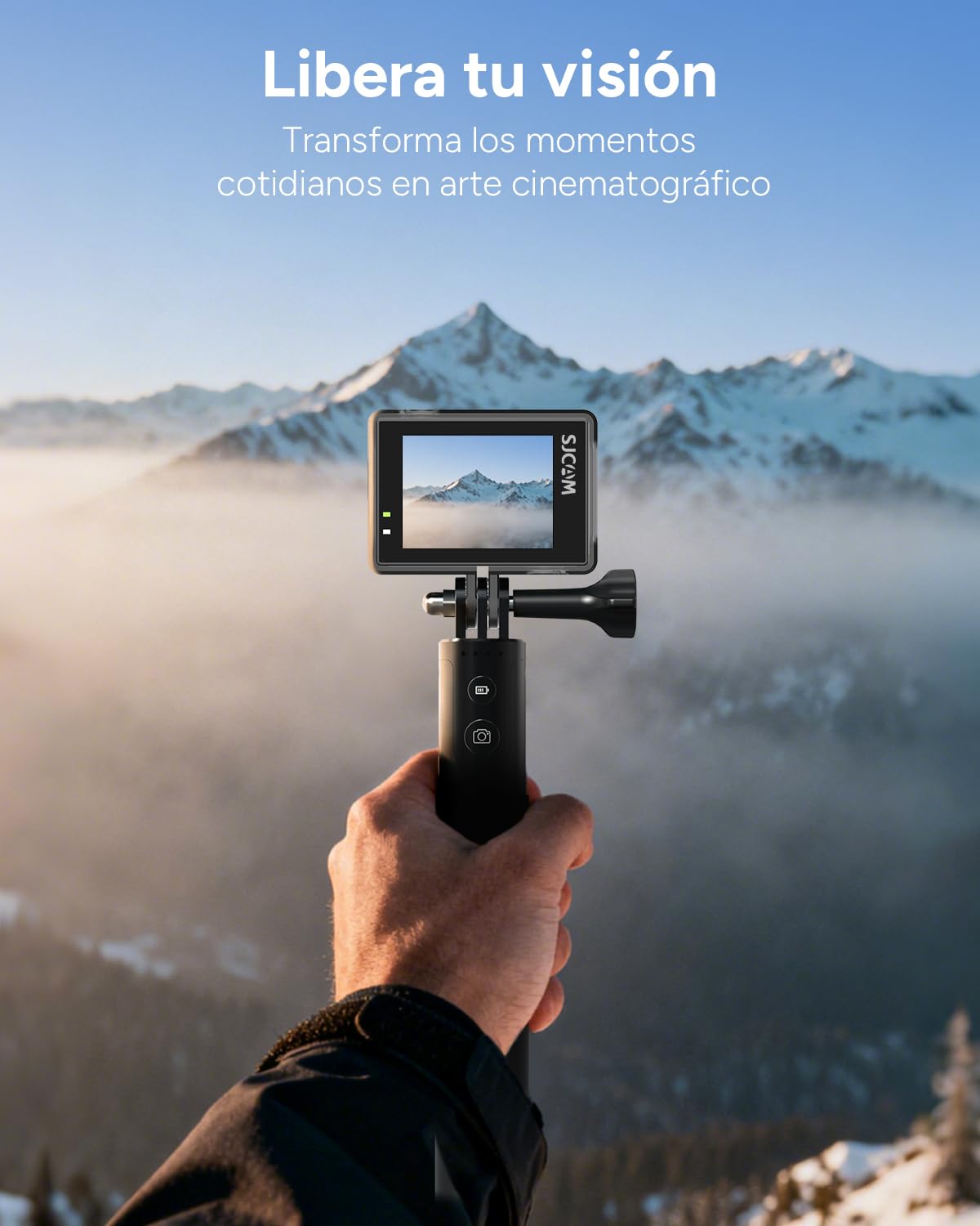 SJCAM SJ6 Ultra Cámara Deportiva 4K 20MP con Zoom 8X, Gran Angular 166°, Estabilización 6 Ejes,30m Impermeable cámara subacuática, Micrófono Externo, WiFi 5G, para Buceo y Vlog